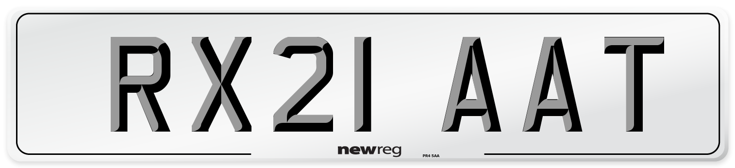 RX21 AAT Number Plate from New Reg
